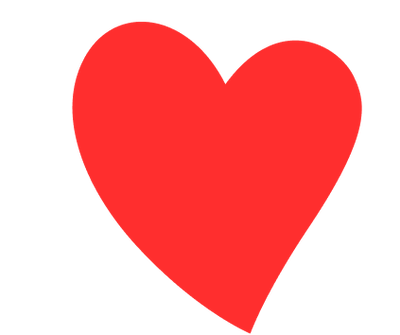 Trillend rood hart-icoon met witte zigzaglijnen op een zwarte achtergrond.