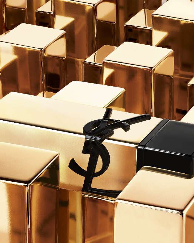 A golden block with a black dollar sign symbol, surrounded by shiny gold cubes.