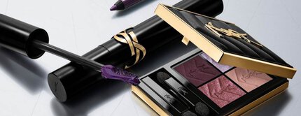 YSL-oogmake-up in paars met palette
