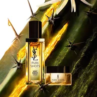 YSL Pure Shots-duo: Night Reboot Serum en Eye Reboot Cream, tegen de iconische Moonlight Cactus.