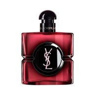 Black Opium Eau de Parfum Pink Glaze flacon in donkerroze lak
                        met een zwart middenstuk en het zilveren YSL Cassandre-logo.